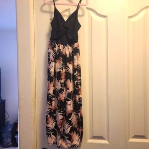 Girls Tropical Print Jumpsuit